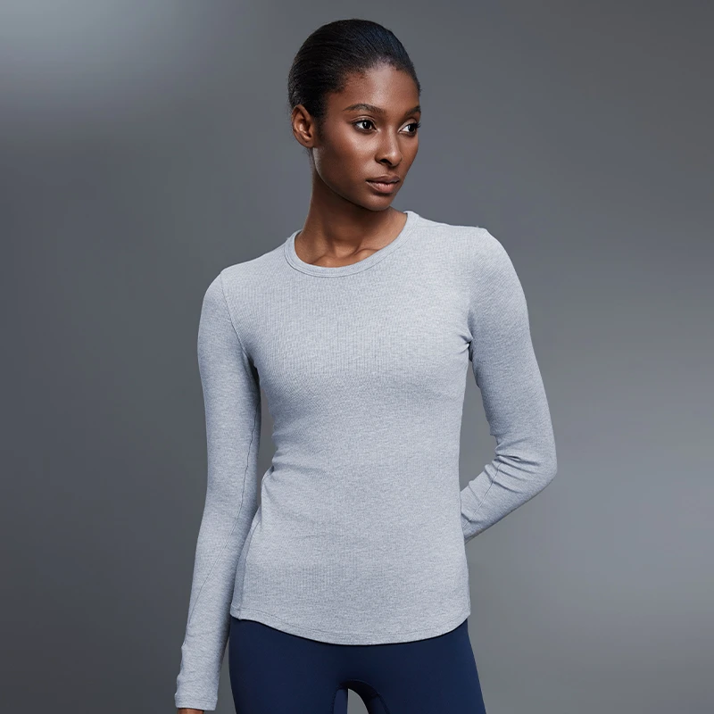 Modal Soft Sports Slim Fit Wholesale Long Sleeve Tops Causal High Elasticity Yoga T Shirts Women