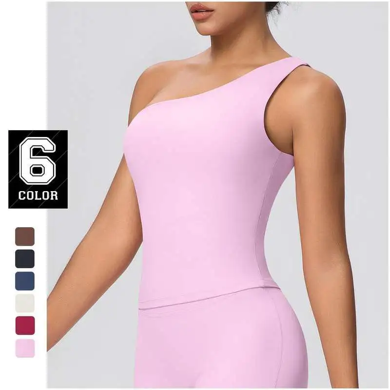 JY Tank Top Customized Regular Seamless Four-Way Stretch Quick Drying Yoga Vest Fold Sleeveless Workout Gym Wear Spandex/Nylon
