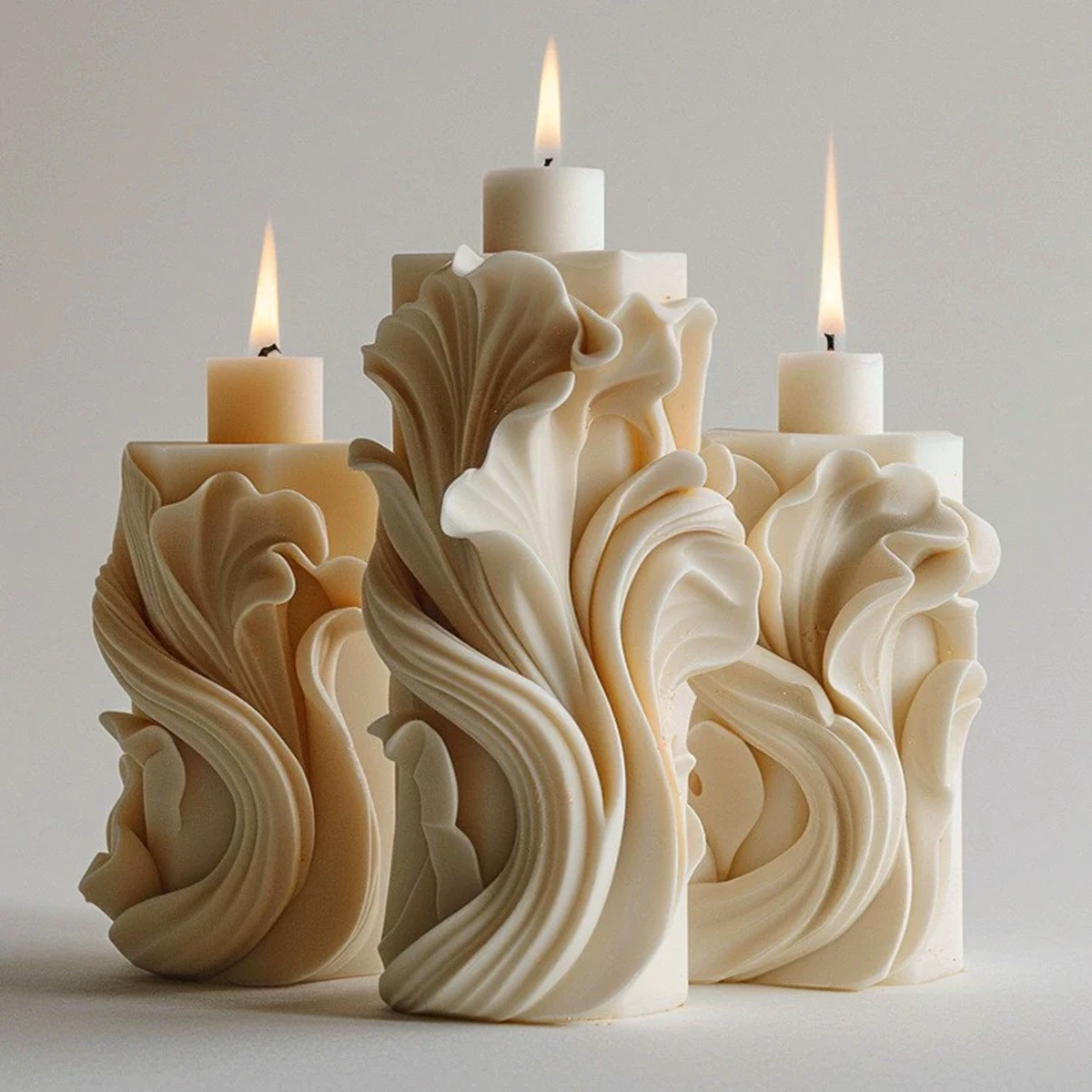 Early Riser Silicone Candle Making Mold Ocean Wave Shape Stone Diffuser Home Decor Craft Tools