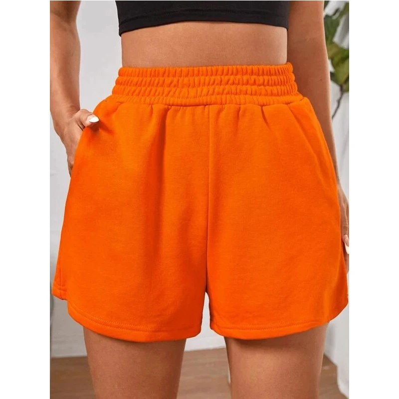 XXL Sports Loose Casual Shorts Women Elastic Waist Korean Thicken Fashion Solid Slim Casual Sportswear Biker Shorts