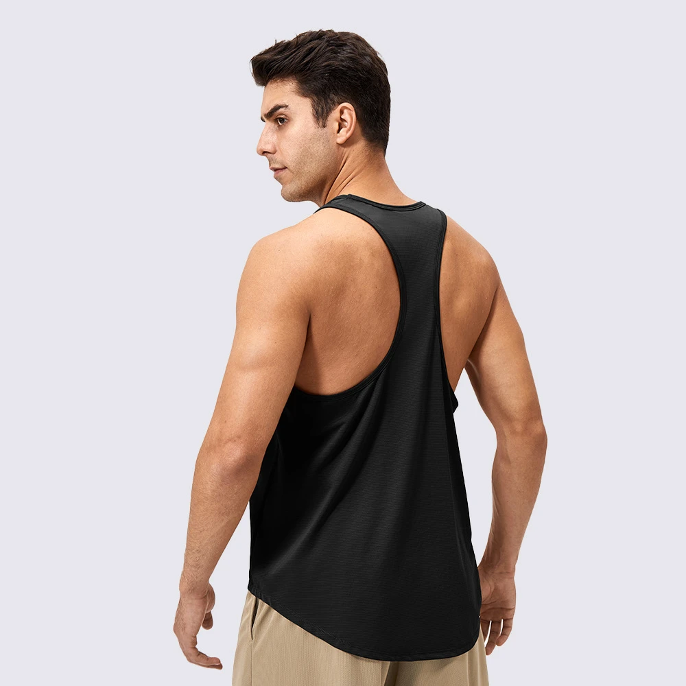 Quick Dry Men Sleeveless Round Neck Sports Gym Training Wear Tank Top Workout Running Clothes Vest