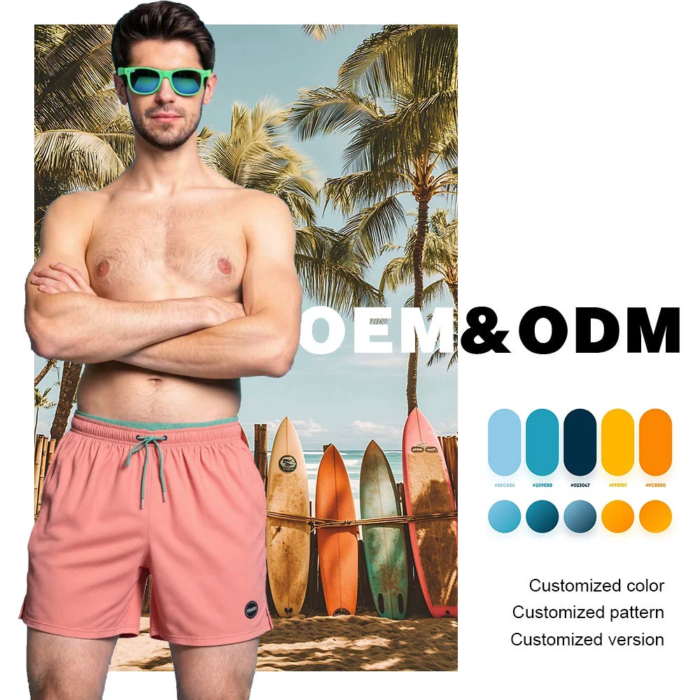 Men's Gym Apparel 2 in 1 Sports Workout Shorts with Back Pocket Customized Inner Mesh Print Quick Dry Running Shorts