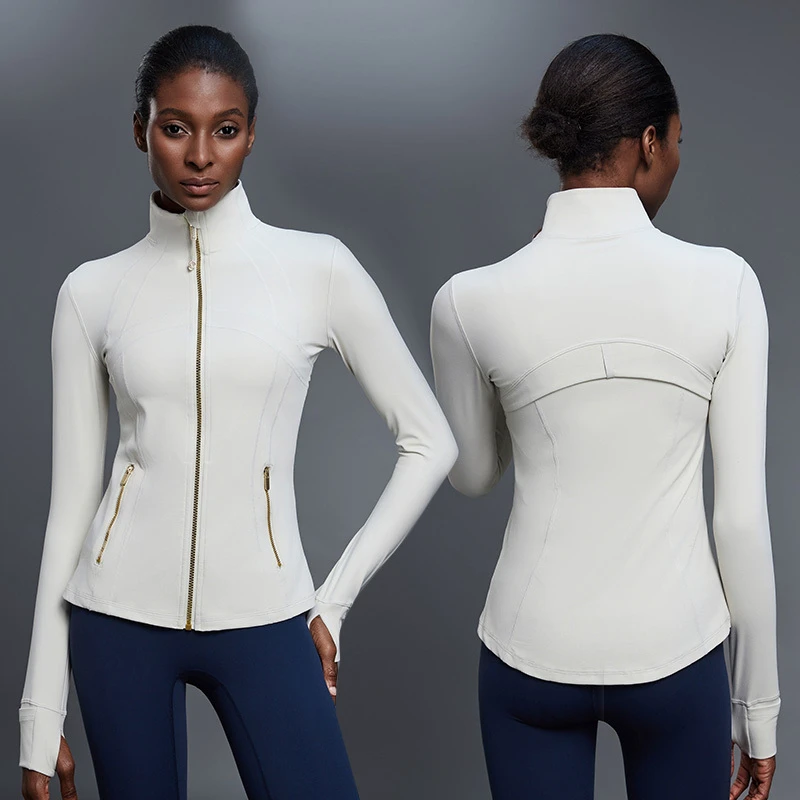Roregal 2025 Running Sportswear Breathable Slim Long Sleeve Thumb Hole Gym Fitness Sports Tops Women's Zipper Yoga Jacket