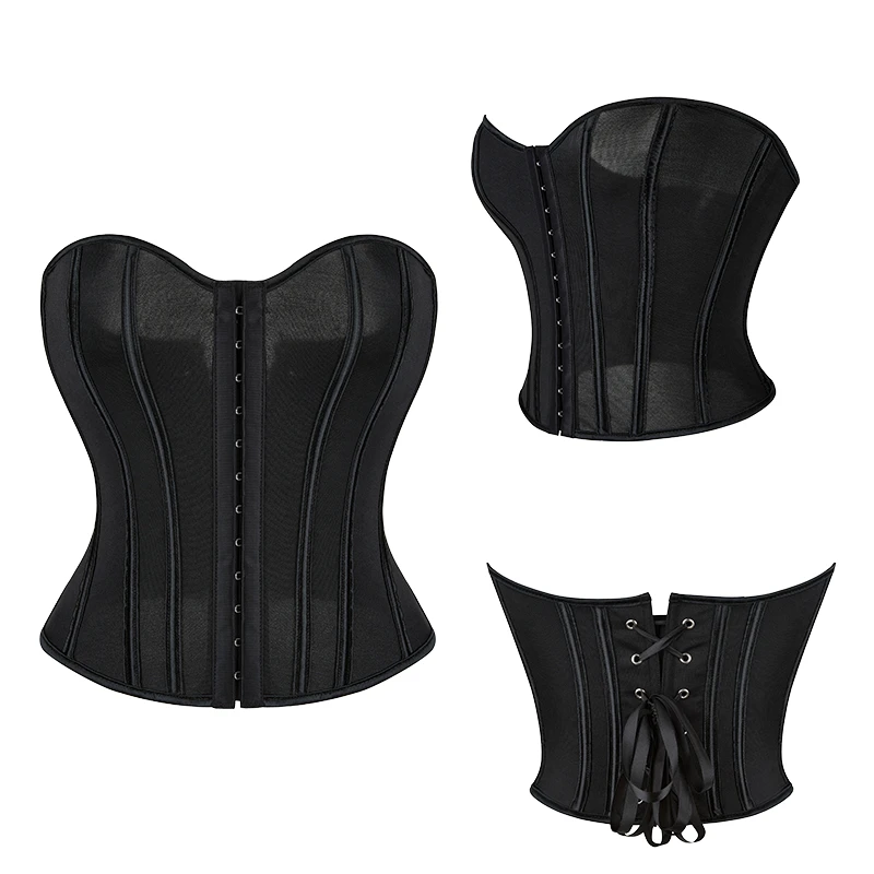2026 Hot Selling Shaping Top Breathable Mesh, Strapless Bustier Waist Cincher Boned Corset waist trainer for tall woman