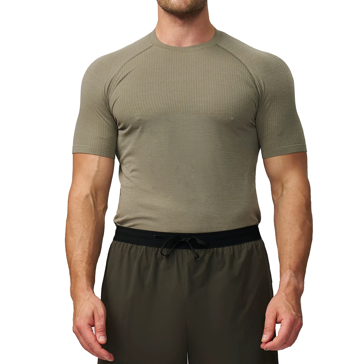 Men's Sporty Long Fitness T-Shirt Seamless Quick-Dry 300g Jersey Breathable Muscle Fit for Yoga & Running Solid Pattern
