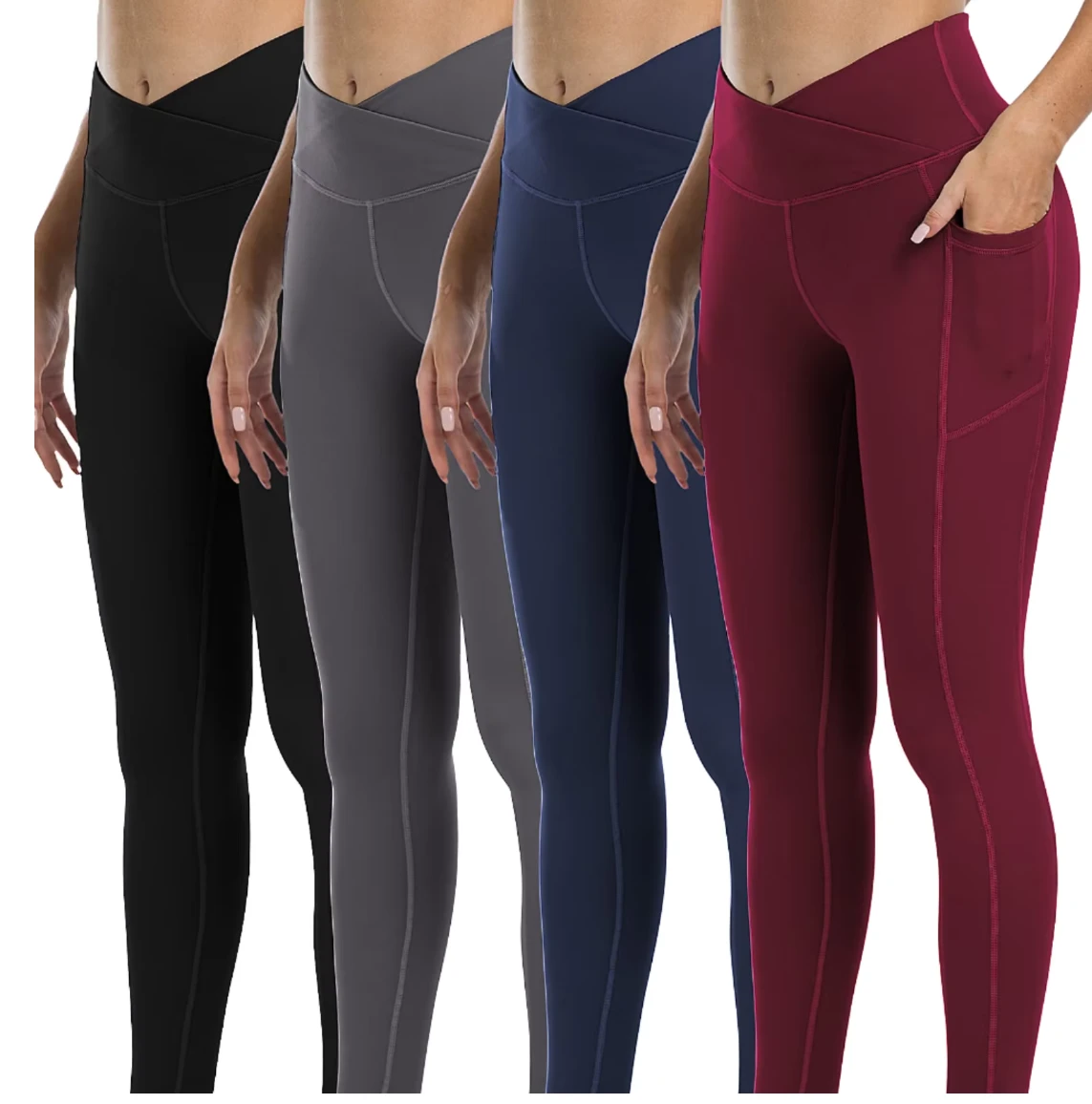 Custom High-Waisted Stretchy Solid-Color Seamless Breathable Yoga Leggings (Polyester/Nylon) Women's Athletic Wear