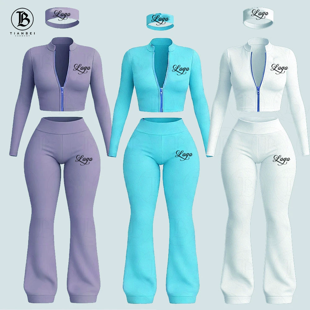 2026 Y2k Women Custom LOGO Workout Set Jacket Gym Sport Tracksuits Fitness Full Zip Jacket Yoga Leggings 3 Piece Active Wear Set