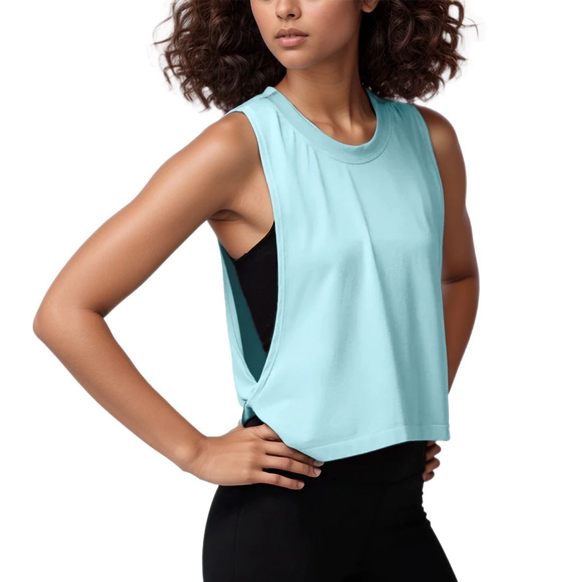 Vintage Short Loose Sleeveless Blouse Sports Vest Women's Summer Lightweight Breathable Running Yoga Fitness Top