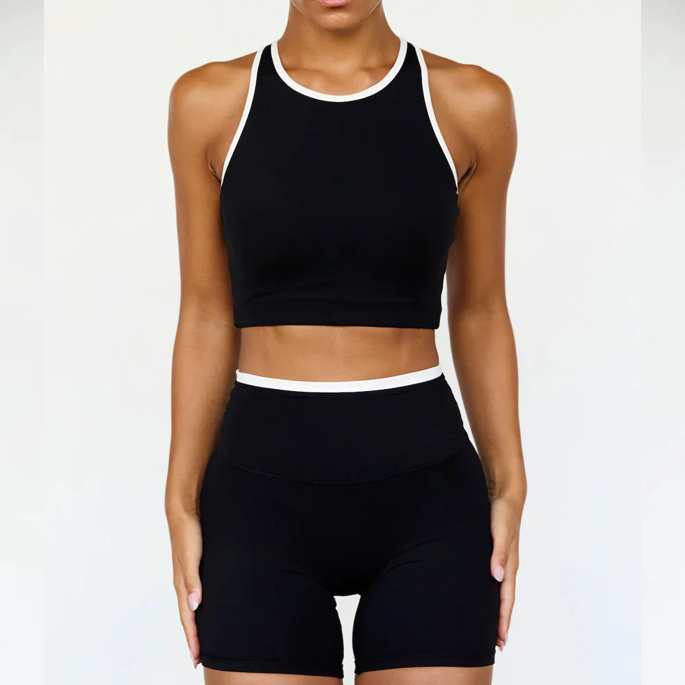 Beauty Back Bra Hip Lifting Shorts Workout Sports Set Fashion New Trends Custom Front Logo Women Fitness Yoga Solid