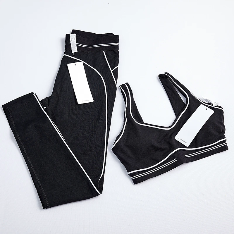 Women's Custom Breathable Elastic Waist Velocity Activewear Pilates Fitness Solid Stretch Shorts Front Logo 2-Piece Yoga Set