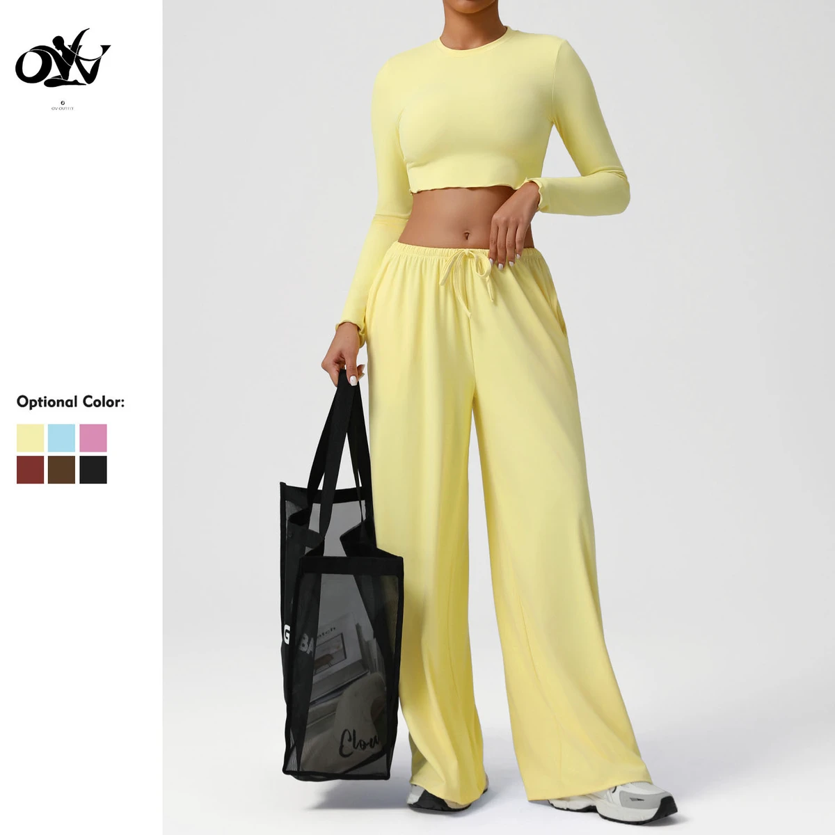 New Autumn Collection Daily Casual Fitness Leggings Loose Drawstring Pocket Women Yoga Pants Breathable Quick Dry Sports Pants