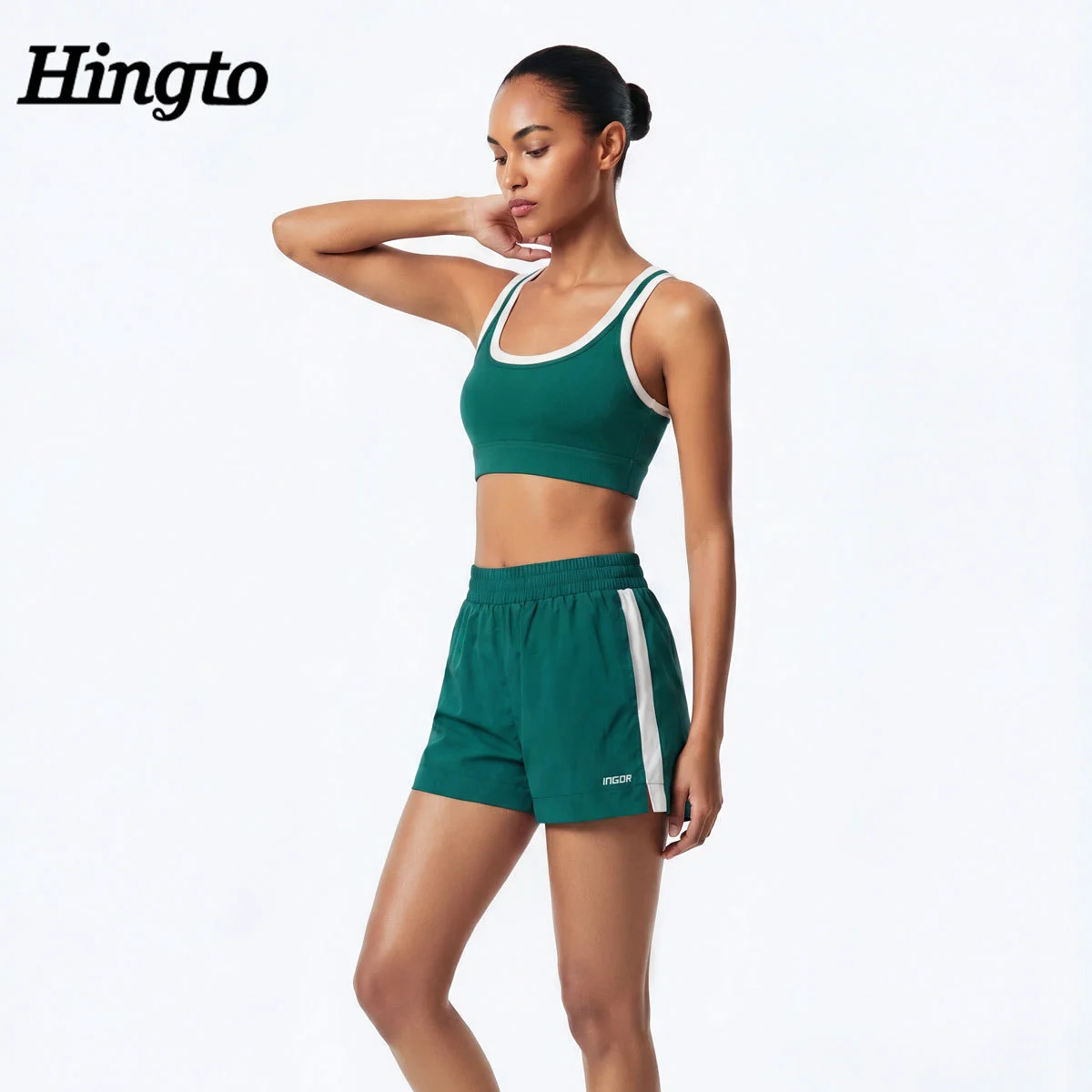Custom Women Yoga Gym Workout Set Activewear Athletic Wear Manufacturer Buttery Soft Hyrox Sweat-wicking Shorts Sports Bra