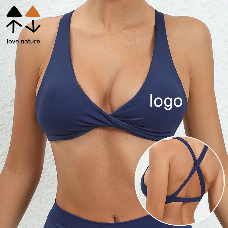 Women's Tight-Fit Seamless Yoga Bra Quick-Dry Cross Back Workout Top for Fitness Gym Running & Outdoor Activities