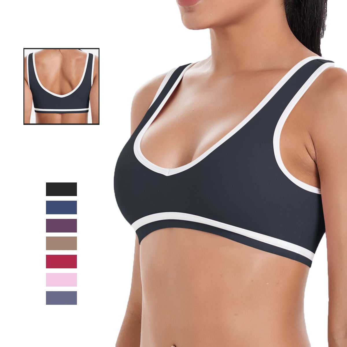 High Quality Custom Lightweight Shock-Proof Sports Training Yoga Bra for Women Backless Sports Yoga Bra