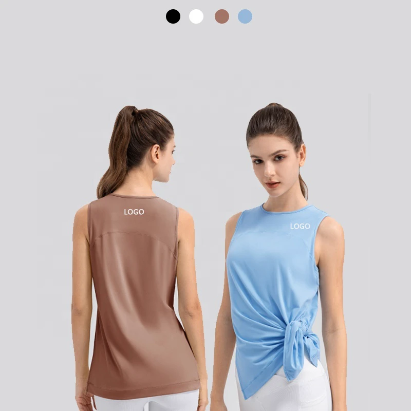 Pull Over Quick Dry Workout Tank Tops Loose Breathable Round Neck Sleeveless Running Fitness Yoga Sports Shirt Women