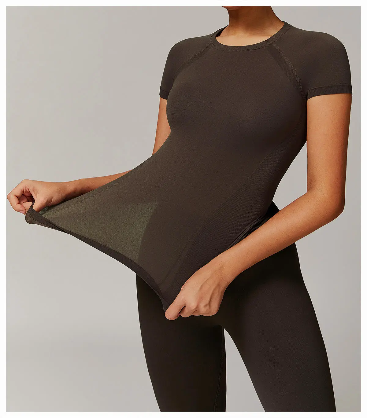 New Seamless Activewear Fitness Slim Fit Breathable Yoga Short Sleeve Blank Sports Crop Top Tshirts for Women