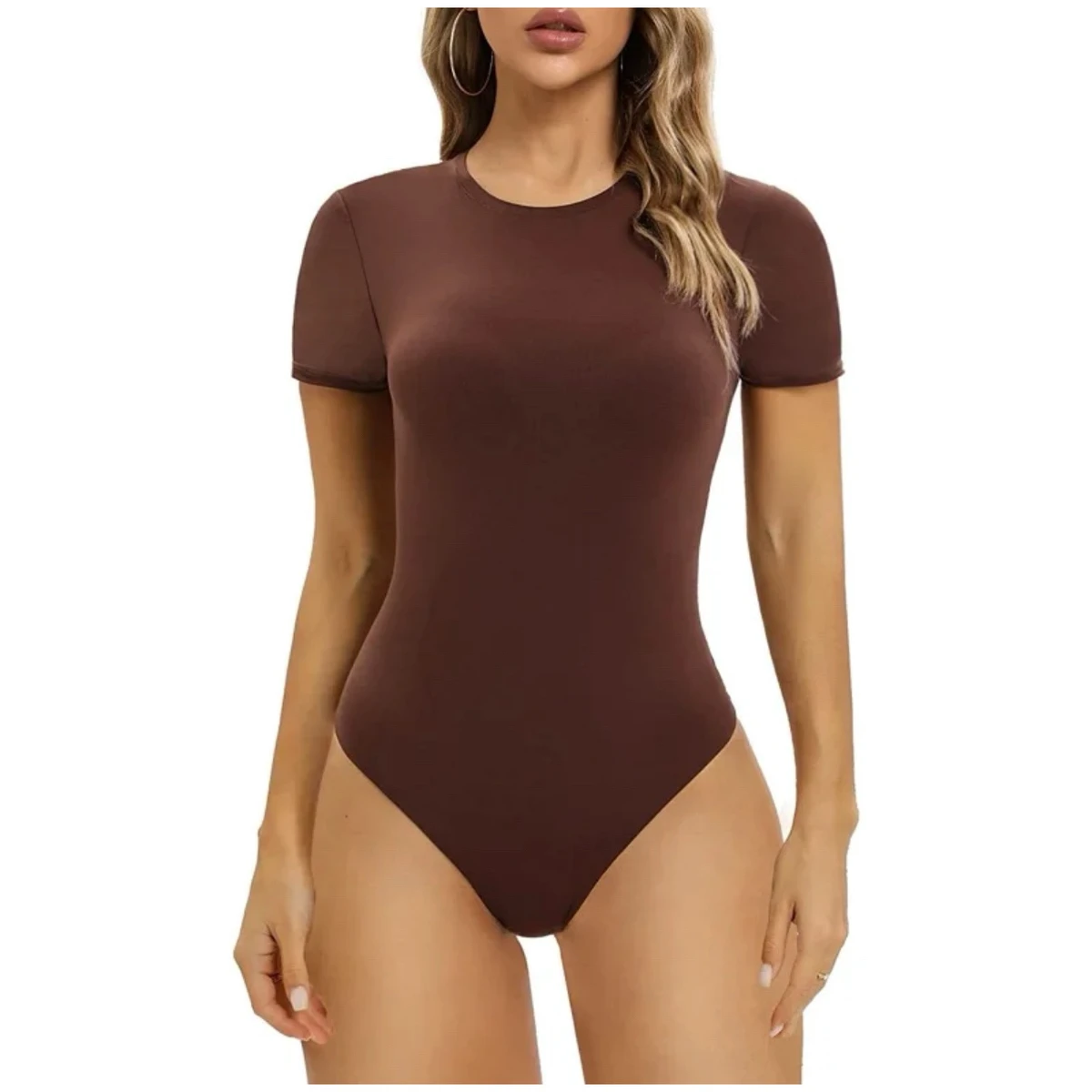 ODM OEM Women's New Round Neck Versatile T-Shirt with Back Zipper Design Slim Fit Short Sleeve Top