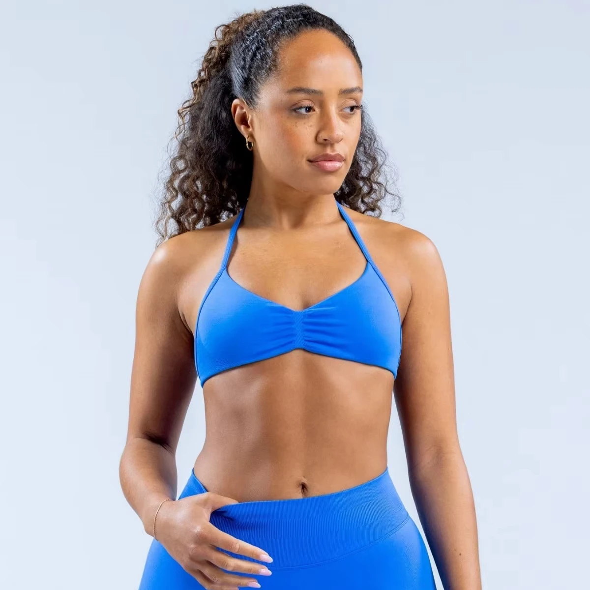 Custom Logo High Support Active Wear Fitness Sexy V Neck Yoga Crop Tops Gym Clothings Sports Bra for Women