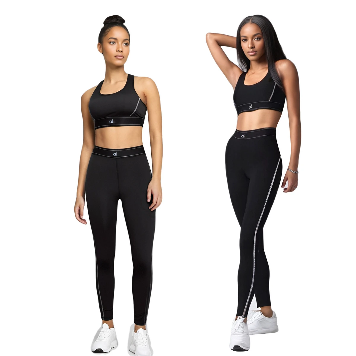 Women's Summer Breathable Elastic Fashion 2-Piece Yoga Shorts Set With Wrinkle-Resistant Letter Design In Viscose/Polyester