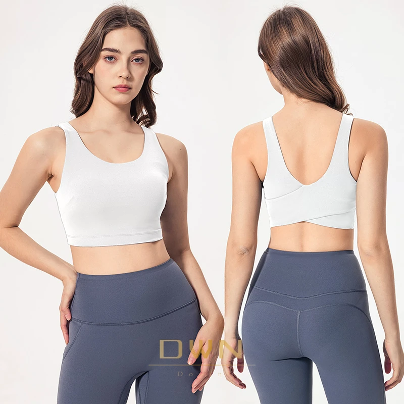 New High-Strength Yoga Sports Bra Shock Resistant Comfortable Running Fitness Solid Shaping Breathable Line XL Washed Technique