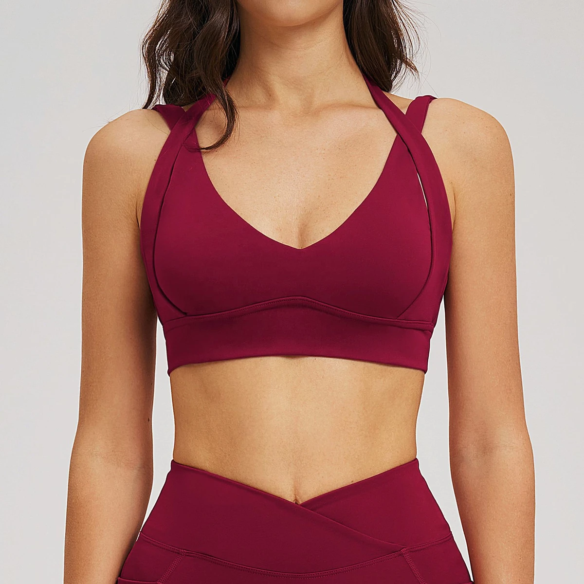 Halter Neck Backless High-Support Premium Feel Yoga Bra Comfortable Running Fitness Sports Bra