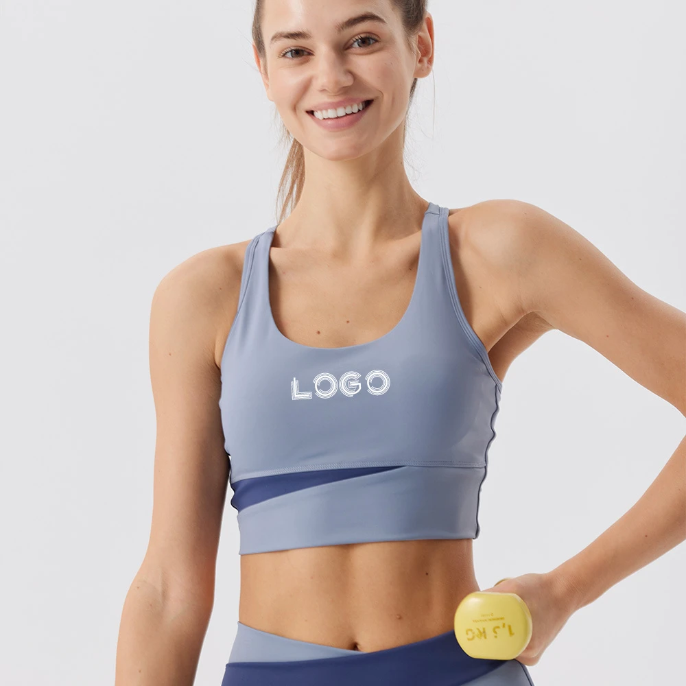 OEM Custom Tennis U Neck Naked Feel High Support Quick Dry Seamless Padded Racerback Workout Tops Gym Yoga Sports Bra for Women