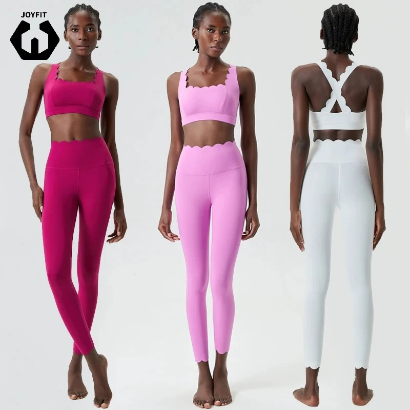 DCK-993 Solid Color Gym Suit Two Pieces Fitness Yoga Set Super Slim Fit Running Sportswear Breathable Workout Clothes