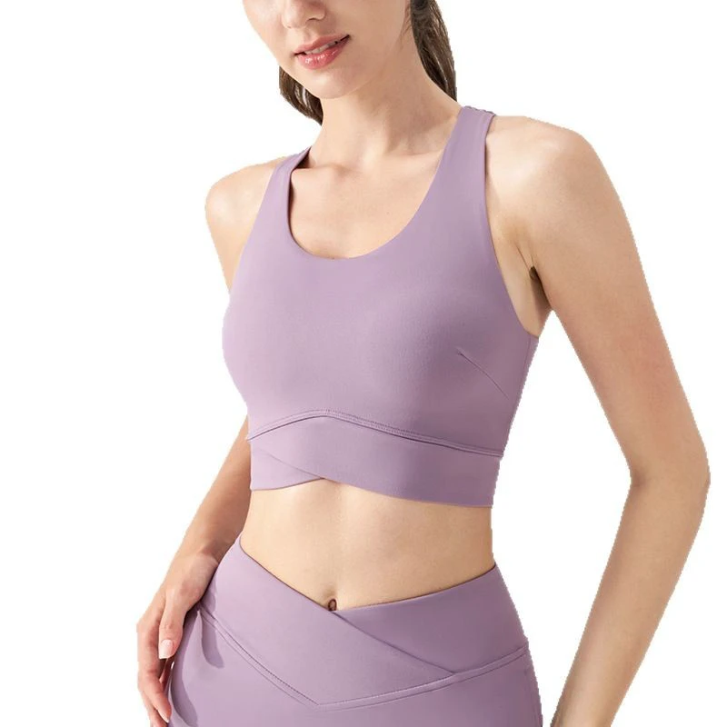 Ice Mint Sports Underwear Women's Detachable Beautiful Back Yoga Top Bra Medium Strength I-Shock Fitness Vest Spandex/Nylon
