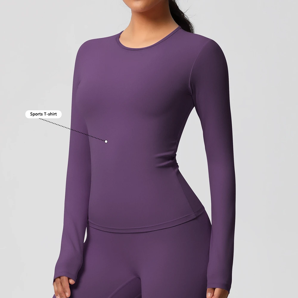 Wholesale Custom Quick Drying Lightweight Long Sleeve Shirt Soft Sweaty Stretchy Jogger Biker Running Fitness Sports Yoga Tops