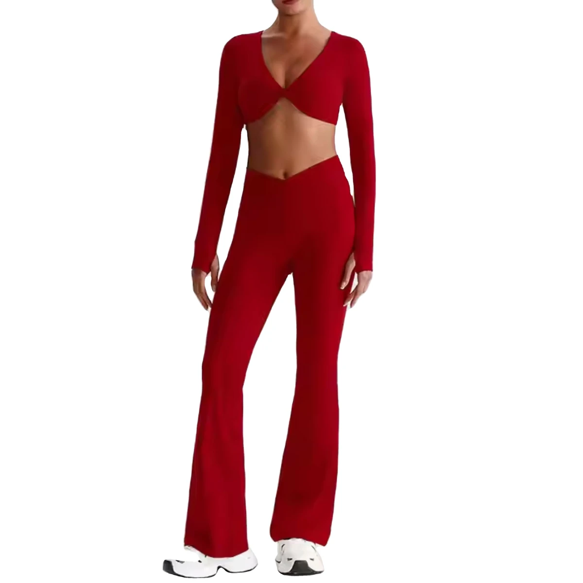 2026 New Breathable Fast Drying Solid Casual Canvas T-shirt High Waist Tight Pants Two-piece Set Fitness Yoga Women