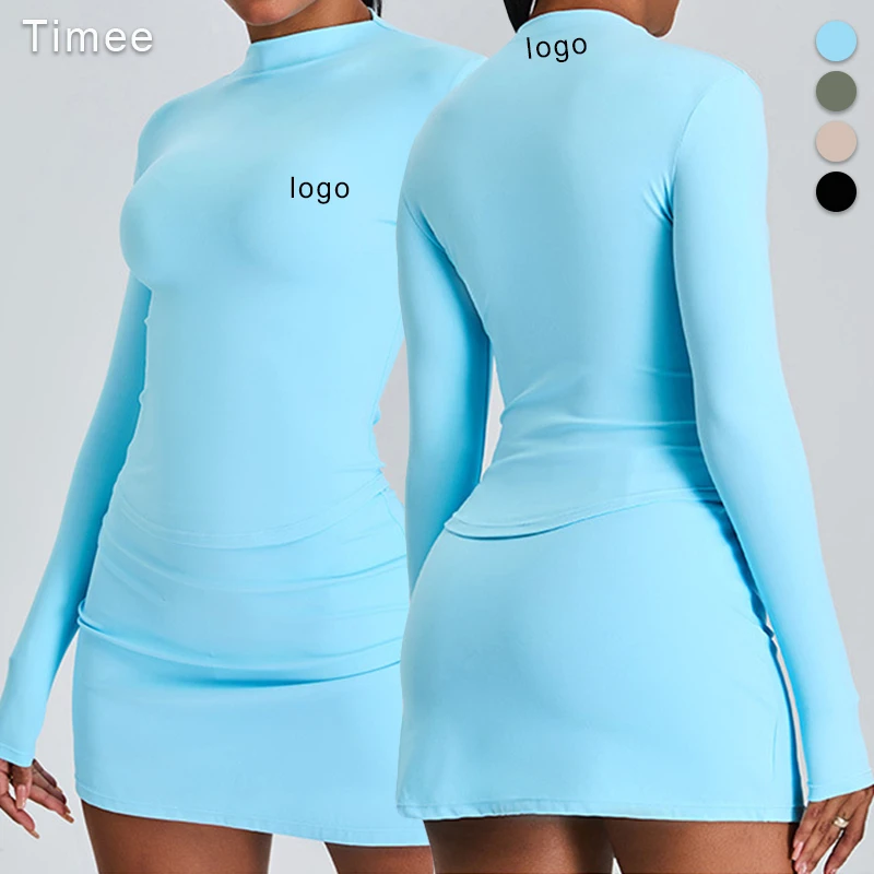Slim-fit Yoga Dress Women's Top High-grade High Neck Long Sleeve Sports T-shirt Running Fitness Wear