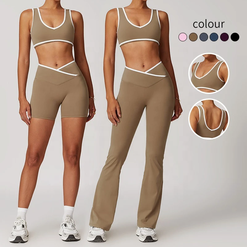 Gym Wear Manufacturer Ladies Gym Fitness Sports Workout Yoga Suit Activewear Women Active Wear 2 Piece Shorts Sports Bra Set