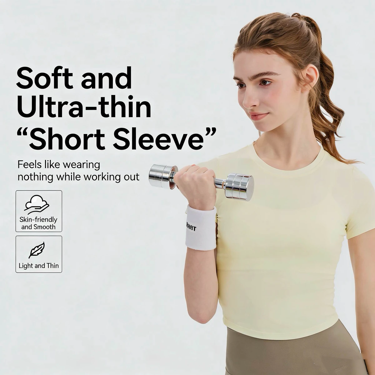 JCX Pilates Yoga Clothing Short-sleeved Women's Round Neck Tight Slim Sports T-shirt Lightweight Naked Comfortable Fitness Top
