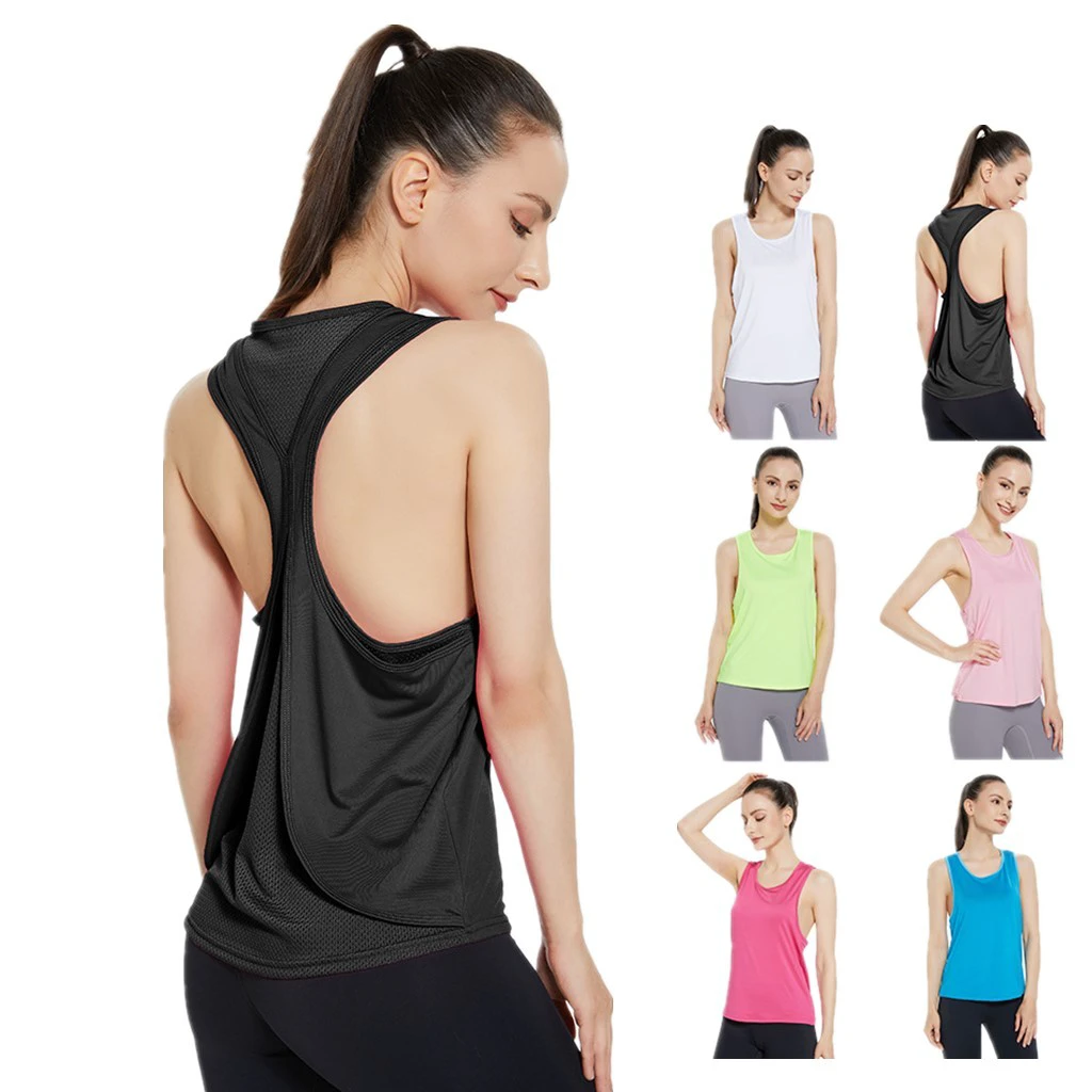 Wholesale Logo Custom Fitness Summer Quick Dry Sport Wear Girls Women Yoga Vest Gym Wear Lady Vests Women Singlets Tank Top
