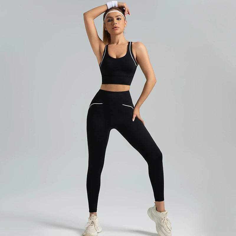Slim Fit Yoga Set High-Intensity Workout Set High-Stretch Breathable Yoga Outfit