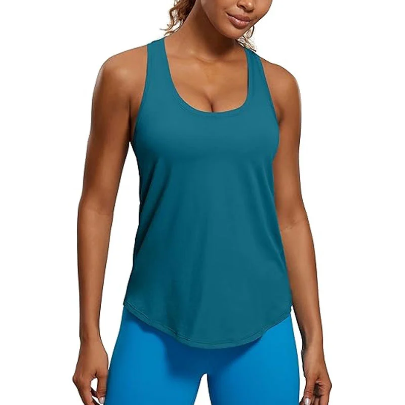 Women Yoga Tops Loose Slim Sports Breathable Sleeveless T-shirt Gym Fitness Running Shirts Girls Tank Tops