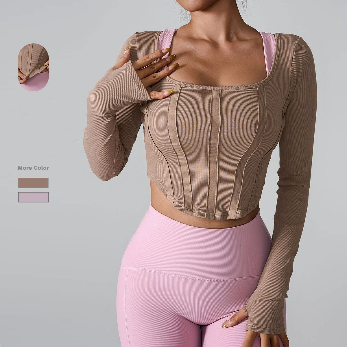 New Fashionable Women's Pullover Fitness Tops Running Long Sleeve Yoga Tops Quick Dry Running Yoga Tops