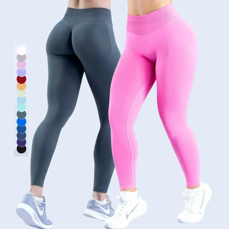 Women Sports Scrunch Butt Bound Feet Workout Legging Low Waist Hip Lift Gym High Stretch Pants Seamless Yoga Leggings for Women