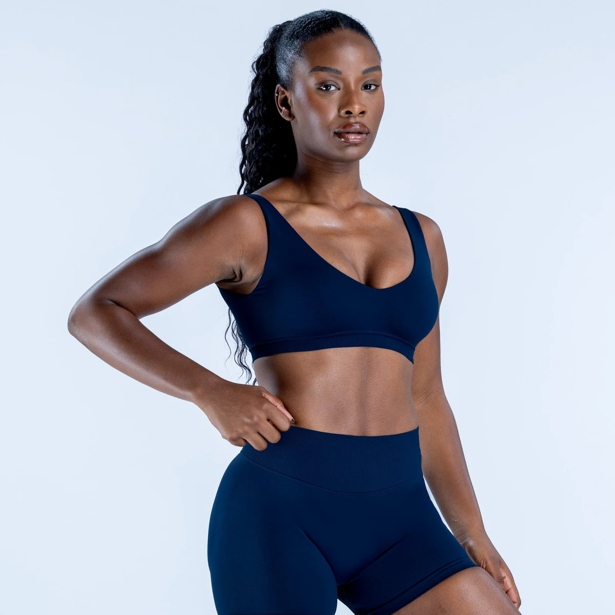 U-Back Push up Plus Size Sports Seamless Bra for Women-Breathable Four-Way Stretch Lightweight Medium Support Yoga Fitness Top