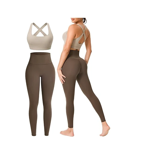 High Waist Full Length Solid Color Yoga Leggings Seamless Spandex Nylon Elastic Waist Pants Women Workout Fitness Wear