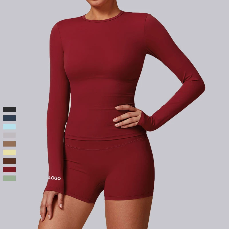 Wholesale Women's Long Sleeve Shirts Women Sportswear Gym Wear Workout Quick Drying Long Sleeve Tops for Women Activewear