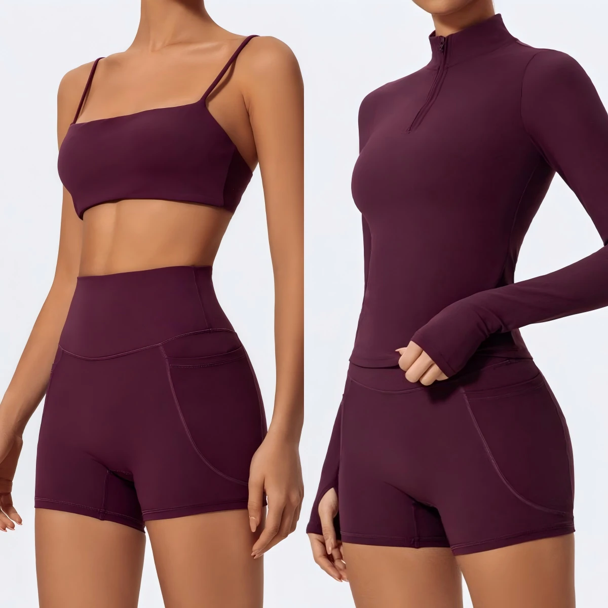 High Quality Quick Dry Sports Wear Long Sleeved Yoga Jacket Outdoor Running Fitness Yoga Set for Women
