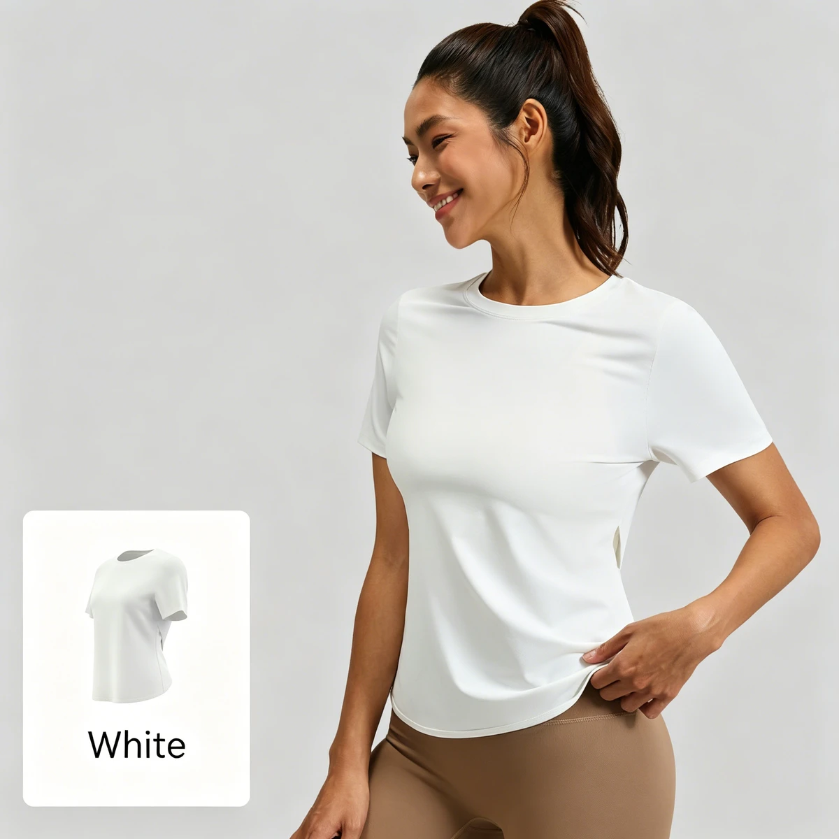 Summer Breathable Solid Yoga Tank Top with Hollow Cross Back Women's Sports Top Quick Dry Round Neck Short Sleeve