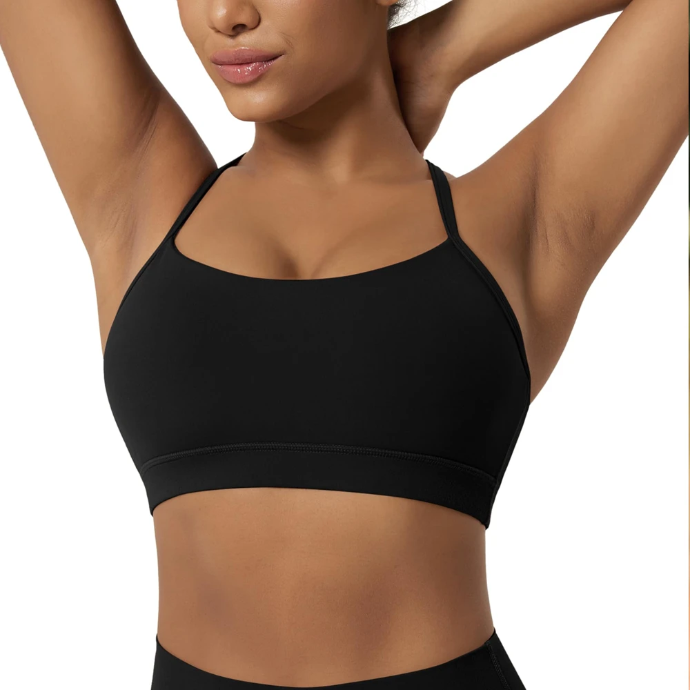 New Arrival Good Quality Women Sports Bra Breathable Front Logo High Support Yoga Fitness Wear Gym Bra For Ladies