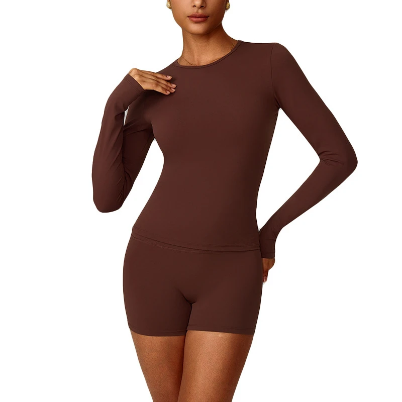 European American Style Solid Tight-Fitting Brushed Yoga Suit Set Quick-Drying Fitness Shorts Vest 2-Piece Outdoor Running