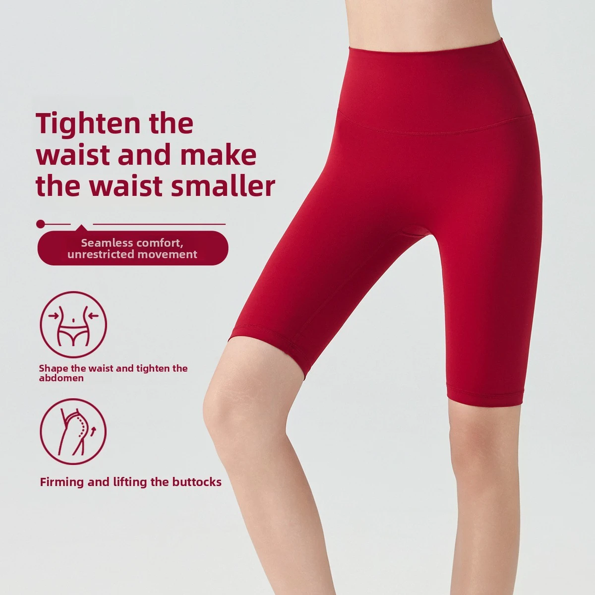 High Waisted Nude Feel Breathable Sporty Yoga Shorts Pants Tummy Control Butt Lifting Tight Fit Cropped Womens Running Training