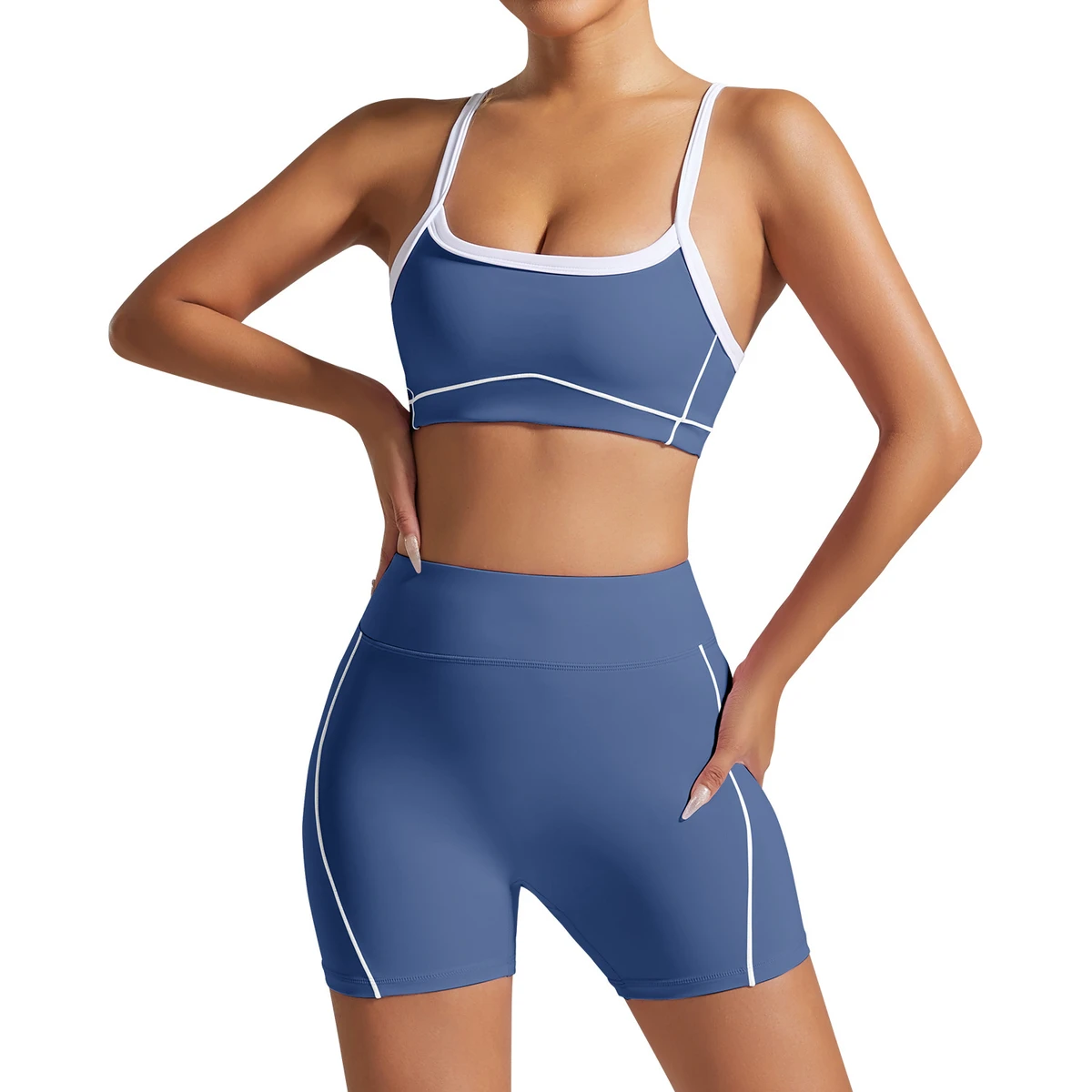 Breathable for Tight Yoga Fitness Suit Nine Quarter Sleeve Quick-Drying High-Elastic Outdoor Sports Women Spring Summer