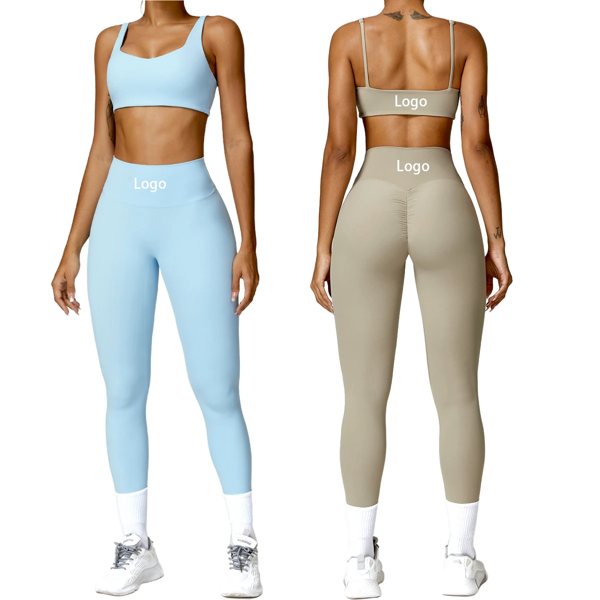Tight Yoga Set High Waist Quick Dry Running Sports Gym Fitness Clothing Two Piece Set