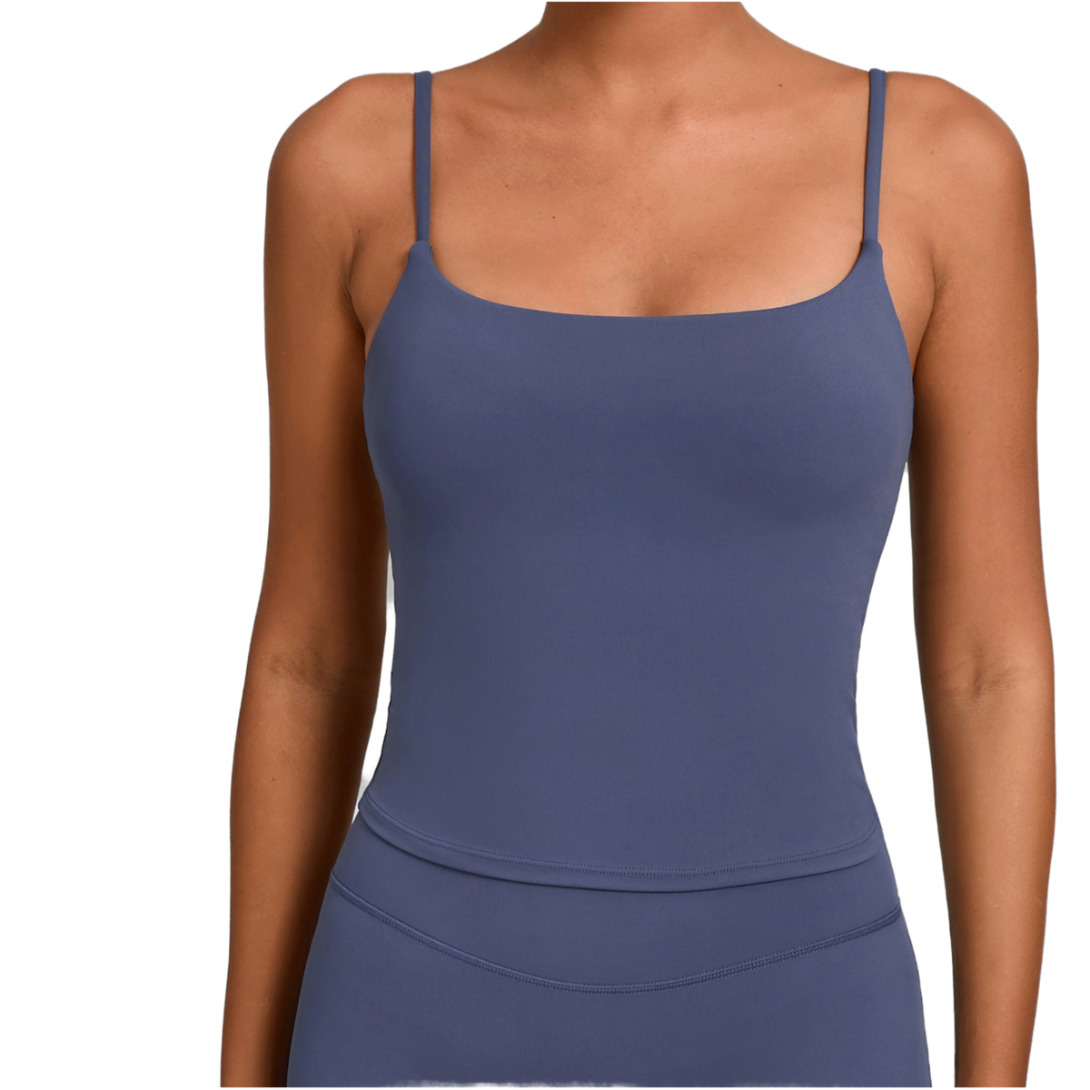 Women's Gym Activewear Four-Way Stretch Spandex/Nylon Bare-skin Wearable Camisole Padded Bust Fitness Workout Yoga Wear Gym Tops