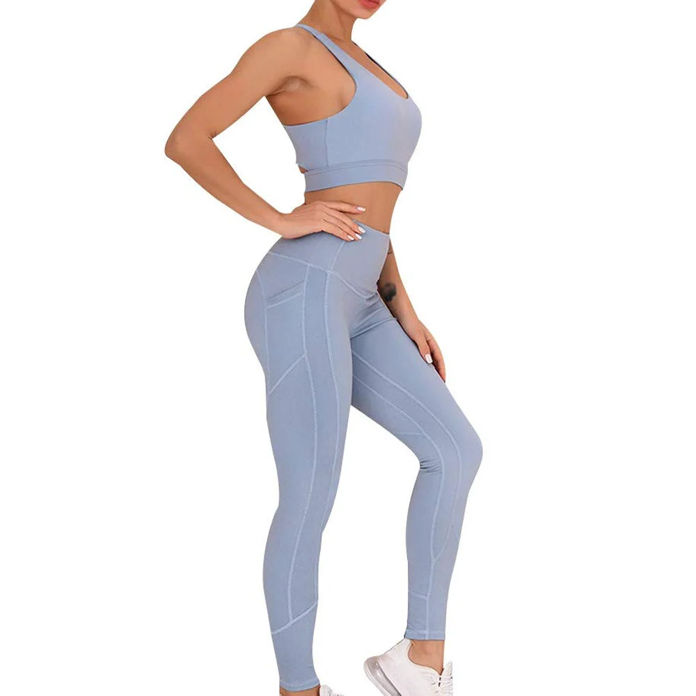 High Stretch Slimming Sexy Seamless Breathable Gym Fitness Set with Custom Front Logo Slim Fit Top & Shorts Spandex/Nylon